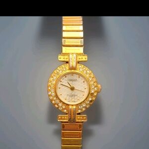 Gold Crystal-Embellished Women's Watch